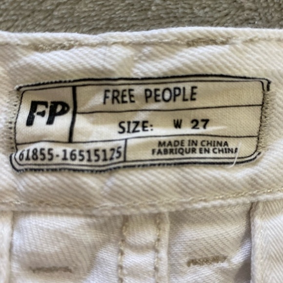 Free People White High Waist Denim Shorts - Picture 4 of 11